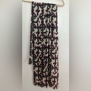 Coach Silk & Cashmere C Logo Scarf - beige green purple